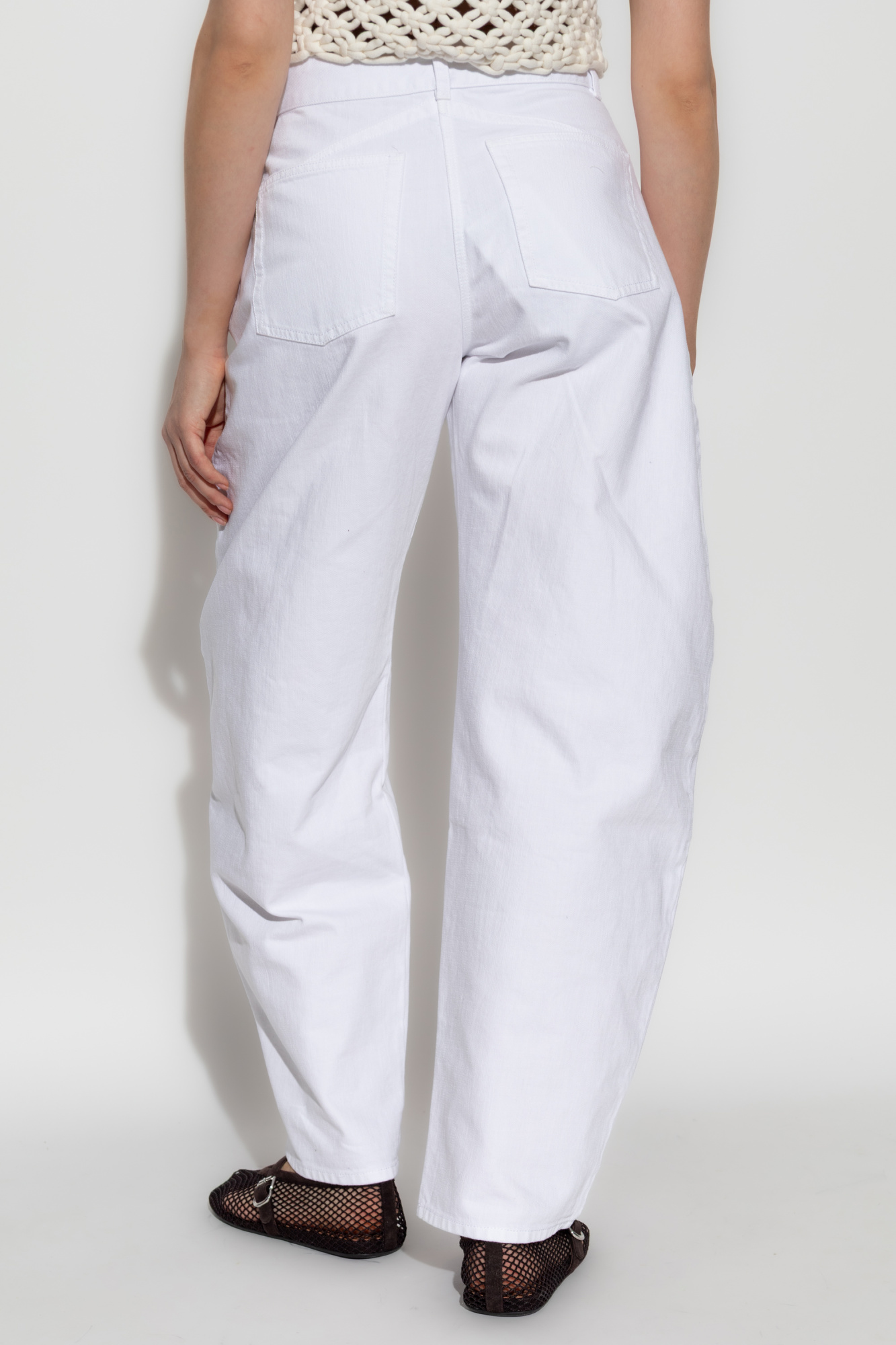 パンツ ALAIA FW25 Trousers (AA9P1215D002B 000) White 
